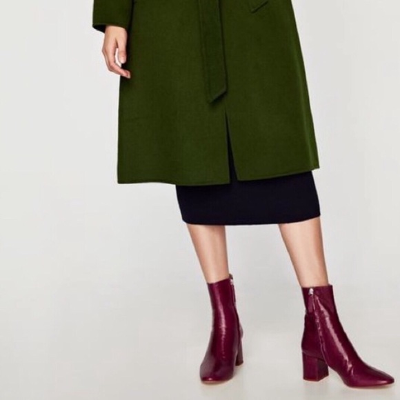 NO OFFERS!NWOT ZARA leather block heel ankle boot - Picture 8 of 8